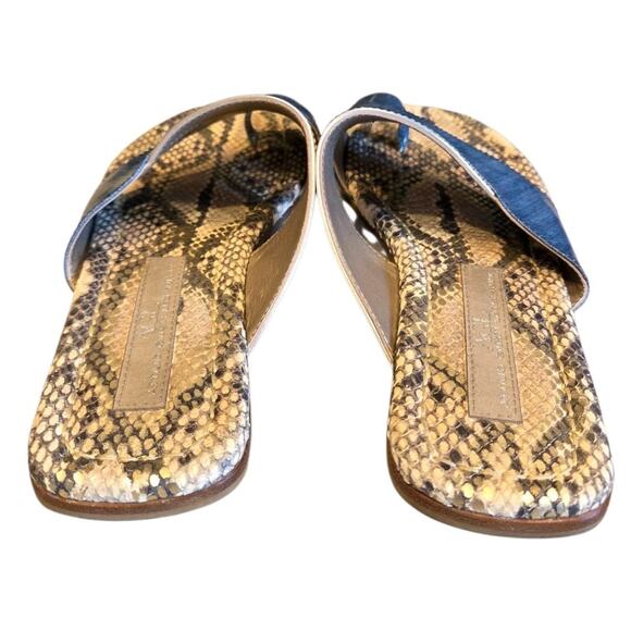 Attilio Giusti Leombruni AGL Denim & Snakeskin Sandal, Toe Loop Slide | 8.5 EUC - Picture 5 of 11